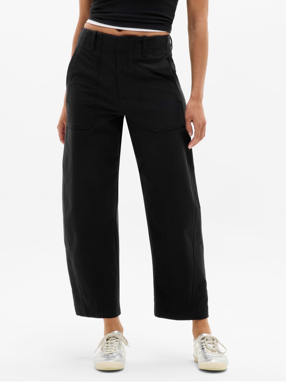 Athleta Skyline High Rise Barrel Leg Pants Black Size 12